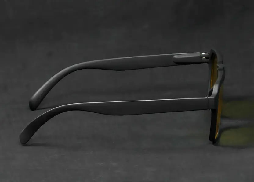 Polarized, Night Vision Retro Square Sunglasses (55) (For Men & Women, Yellow)