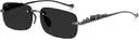 UV Protection, Riding Glasses Rectangular Sunglasses (Free Size)  (For Men & Women, Black)